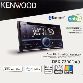 Kenwood DPX-7300DAB 2-DIN DAB+ Autoradio mit DAB Antenne Bluetooth Alexa MP3 USB AUX-IN & CD